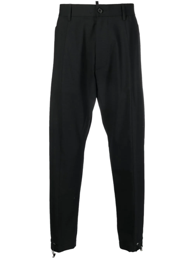 Dsquared2 Toggle-ankle Tapered Trousers In Black