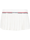 Miu Miu Intarsia-logo Pleated Skirt In White