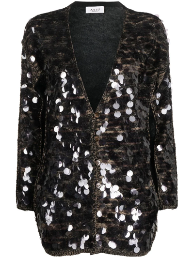 Aviu Sequin-embellished Cardigan In Camel