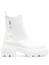 Msgm Elasticated Side-panel Ankle Boots In White