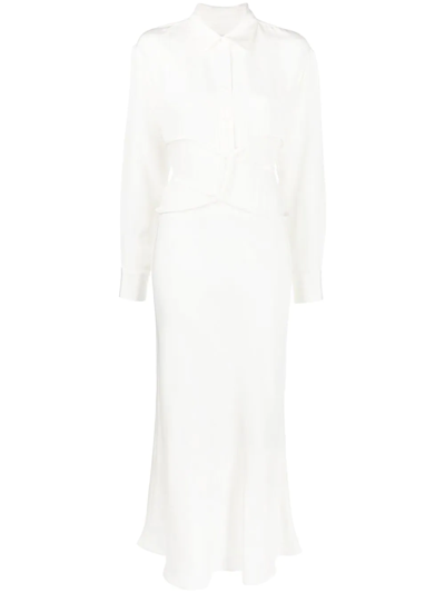 Christopher Esber Panelled Silk Maxi Dress In White