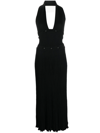 Christopher Esber Ribbed-knit Detachable-panel Maxi Dress In Black