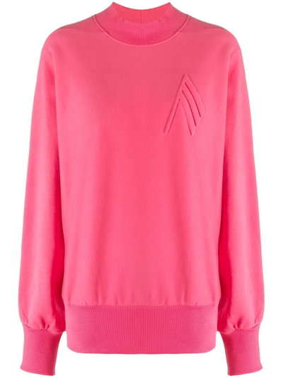 Attico Embroidered-motif Sweatshirt In Pink
