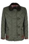 Fay 4 Ganci Diamond-quilted Short Jacket In Foresta Scuro Nero