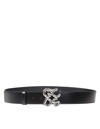 GCDS LEATHER BELT WITH LOGO BUCKLE