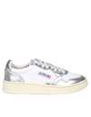 AUTRY SNEAKERS IN WHITE AND SILVER LEATHER