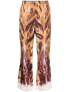 Marni Sablé Printed Satin Flared Pants In Fantasia