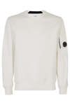 C.p. Company Felpa Girocollo Diagonal Raised In White Gauze