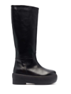Gia Borghini Black Slip-on Boots With Chunky Sole In Nero