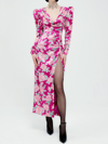 Alessandra Rich Silk Draped Dress In Fuxia