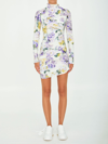 OFF-WHITE SECOND-SKIN FLORAL DRESS