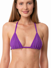 Mc2 Saint Barth Woman Purple Wrinkle Triangle Top Swimsuit In Purple