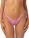 Mc2 Saint Barth Woman Cheeky Swim Briefs With Bandanna Print In Pink