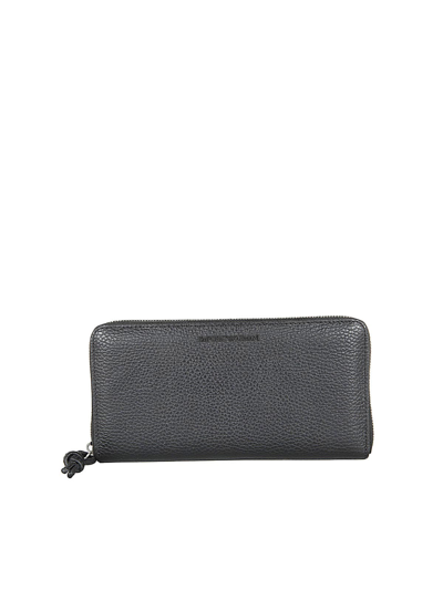 Emporio Armani Zip Around Wallet In Light Grey Black