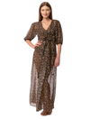 MC2 SAINT BARTH COTTON AND SILK LONG DRESS BLISS WITH ANIMALIER PRINT