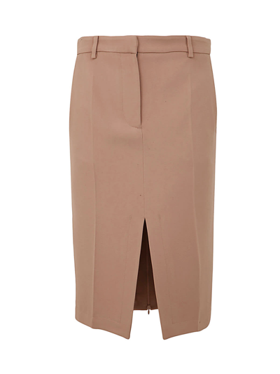 N°21 Knee Lenght Pencil Skirt Frontal Slit Detail In Powder