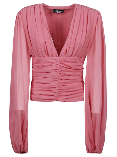 BLUMARINE RUCHED-DETAIL BLOUSE