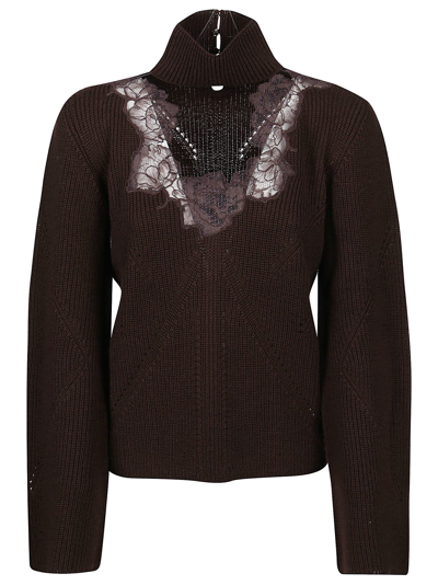 Blumarine Women's  Brown Other Materials Sweater In Brown,black