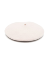 Emporio Armani Logo-strap Detail Beret In Gres Beige