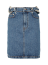 Jw Anderson Chain-detail High-rise Denim Miniskirt In Light Blue