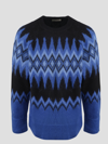 Laneus Mohair Sweater With Optical Insert In Black