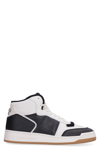 Saint Laurent High-top Leather Sneakers Contrast Panels In Black