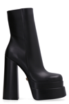 VERSACE AEVITAS LEATHER WEDGE ANKLE BOOTS