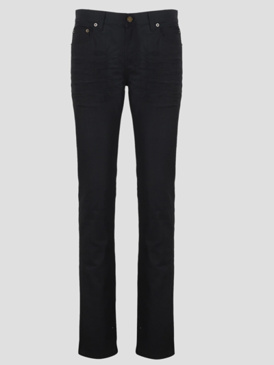 Saint Laurent Low Rise Jeans In Schwarz