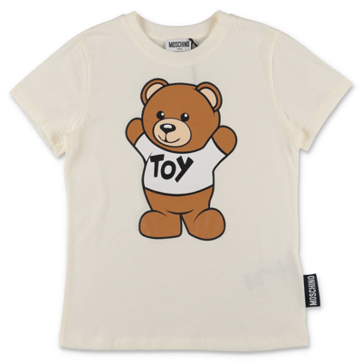 Moschino Kids'  T-shirt Teddy Bear Bianca In Jersey Di Cotone In White