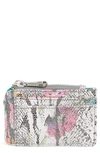 Hobo Kai Leather Card Holder In Lizard Floral