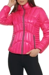 Guess Quilted Puffer Jacket In Hot Pink