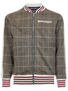 Palm Angels Track Bomber Jacket Brown/white In Brown