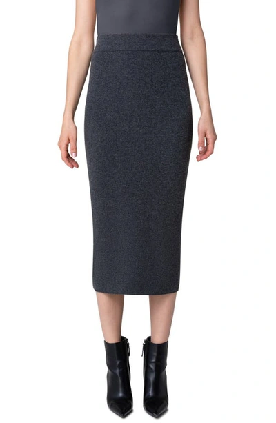 Akris Punto Virgin Wool-cashmere Midi Pencil Skirt In Slate