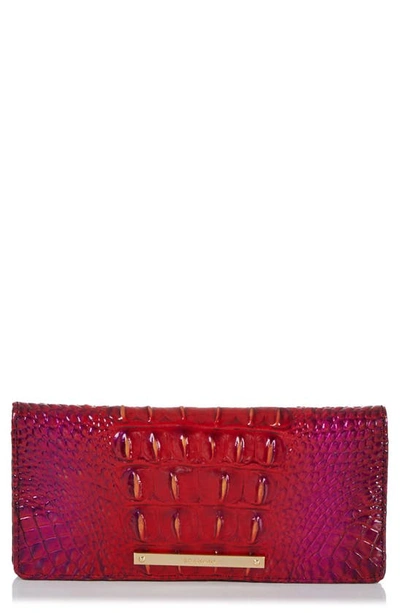Brahmin Ady Croc Embossed Leather Wallet In Ruby Ombre Melbourne
