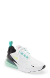 Nike Kids' Air Max 270 Sneaker In White/ Volt/ Black/ Blue