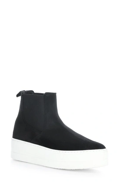 Bos. & Co. Mott Platform Boot In Black Suede/ Roc Metal