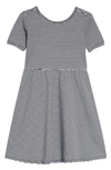 Nordstrom Kids' Everyday A-line Knit Dress In Black- White Stripe