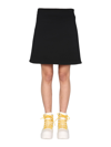 Bottega Veneta Grain De Poudre Wool Midi Skirt In Black