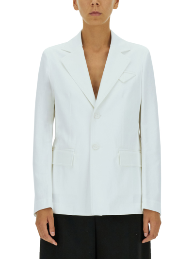 Bottega Veneta Single-breasted Cotton Blazer In White
