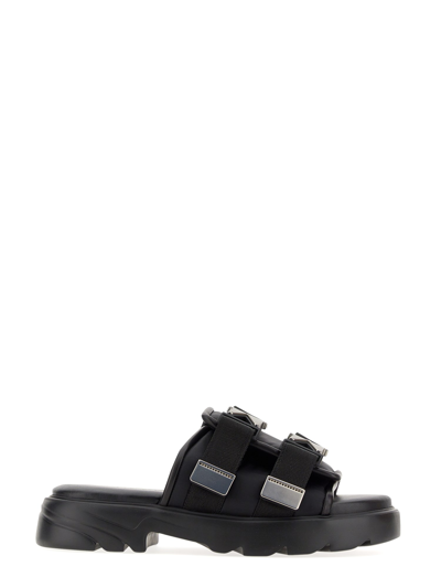 Bottega Veneta Black Technical Fabric Flash Slippers