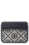 Tory Burch T Monogram Jacquard Card Case In Tory Navy