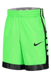 Nike Kids' Elite Basketball Shorts In Green Strike/ Black/ Black