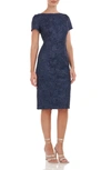 Js Collections Women's Scarlet Boat-neck Embellished Dress In Navy