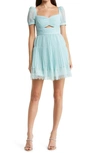 Self-portrait Chiffon Cut-out Minidress In Light Blue