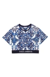 Dolce & Gabbana White Majolica Print Cotton T-shirt In Hx3tn Maiolica 1