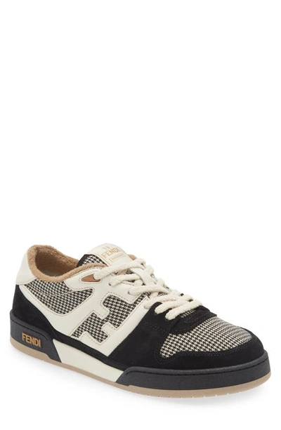 Fendi Match Mixed Low-top Sneaker In White