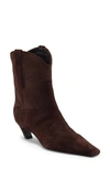 Khaite Dallas Short Western Boot In Coffee