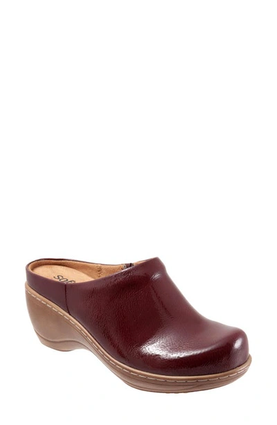 Softwalk Madison Clog In Burgandy Patent