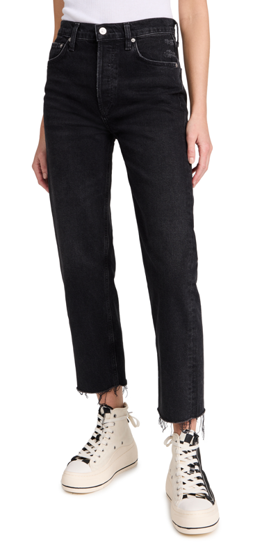 Citizens Of Humanity Florence Wide Straight Jeans - Stormy In Black