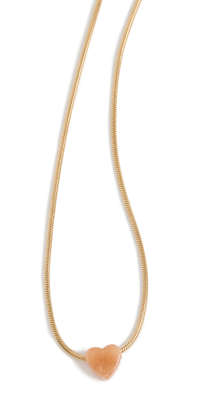 Loeffler Randall Stone Heart Necklace In Pink/gold